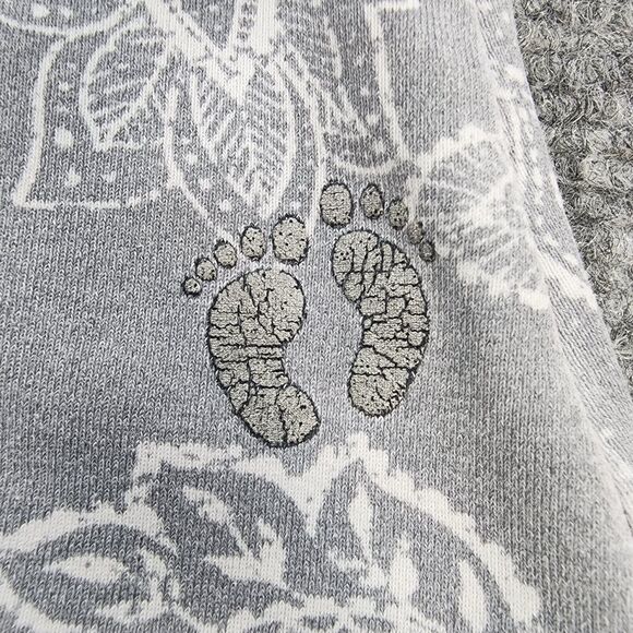 Hang Ten Rash Guard Womens Small Gray Floral Long Sleeve Stretch Zip Pocket Surf - Picture 9 of 16